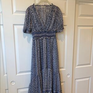 Ulla Johnson Navy Floral Maxi Dress